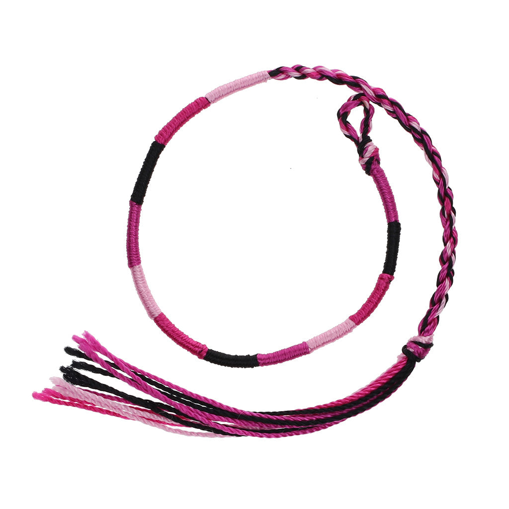 FB-C6 - Multicoloured Pink And Black Wrapped Friendship Bracelet