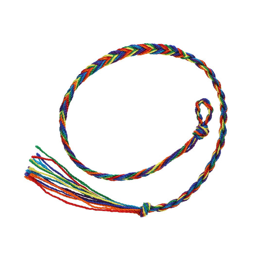 Multicoloured Blue, Yellow, Red And Orange Braided Friendship Bracelet