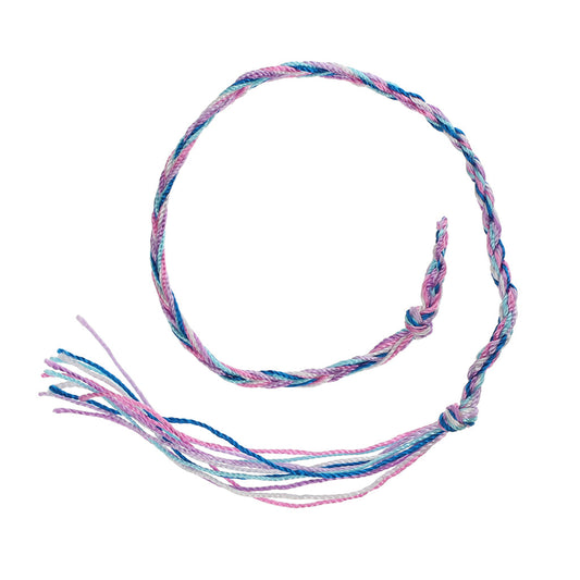 FB-D5 - Multicoloured Pink, Purple, Blue And White Braided Friendship Bracelet