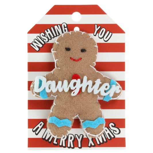 GB004 - Personalised Gingerbread Christmas Tree Decoration - Daughter