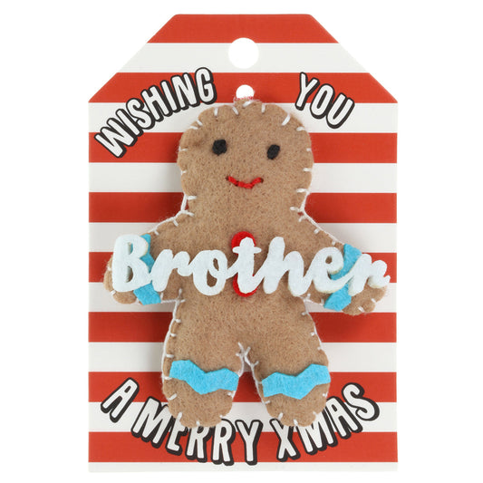 Personalised Gingerbread Christmas Tree Decoration - Brother