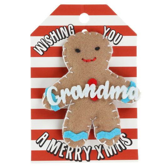 Personalised Gingerbread Christmas Tree Decoration - Grandma