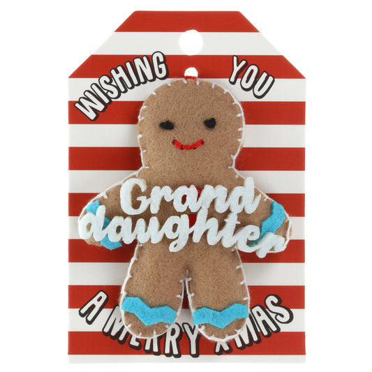 Personalised Gingerbread Christmas Tree Decoration - Granddaughter