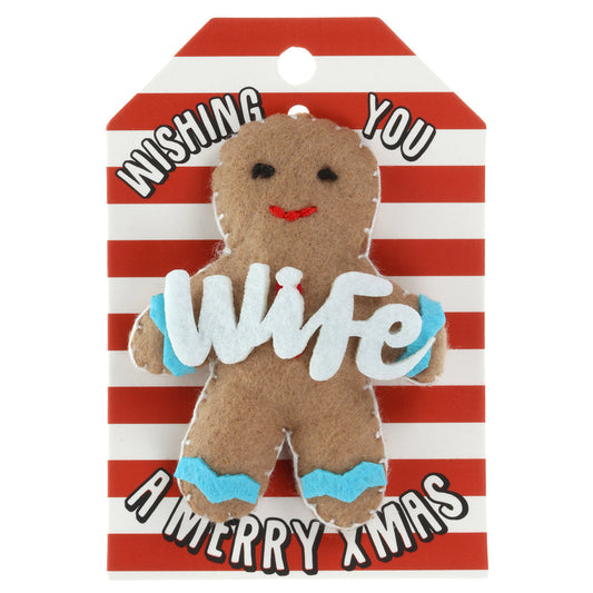 GB017 - Personalised Gingerbread Christmas Tree Decoration - Wife