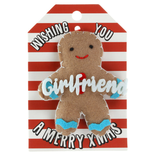Personalised Gingerbread Christmas Tree Decoration - Girlfriend