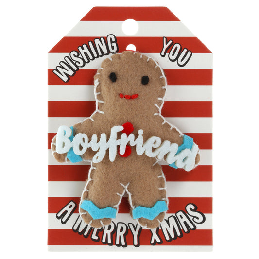 Personalised Gingerbread Christmas Tree Decoration - Boyfriend