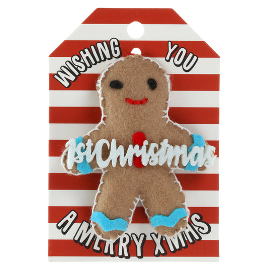 GB021 - Personalised Gingerbread Christmas Tree Decoration - First Christmas
