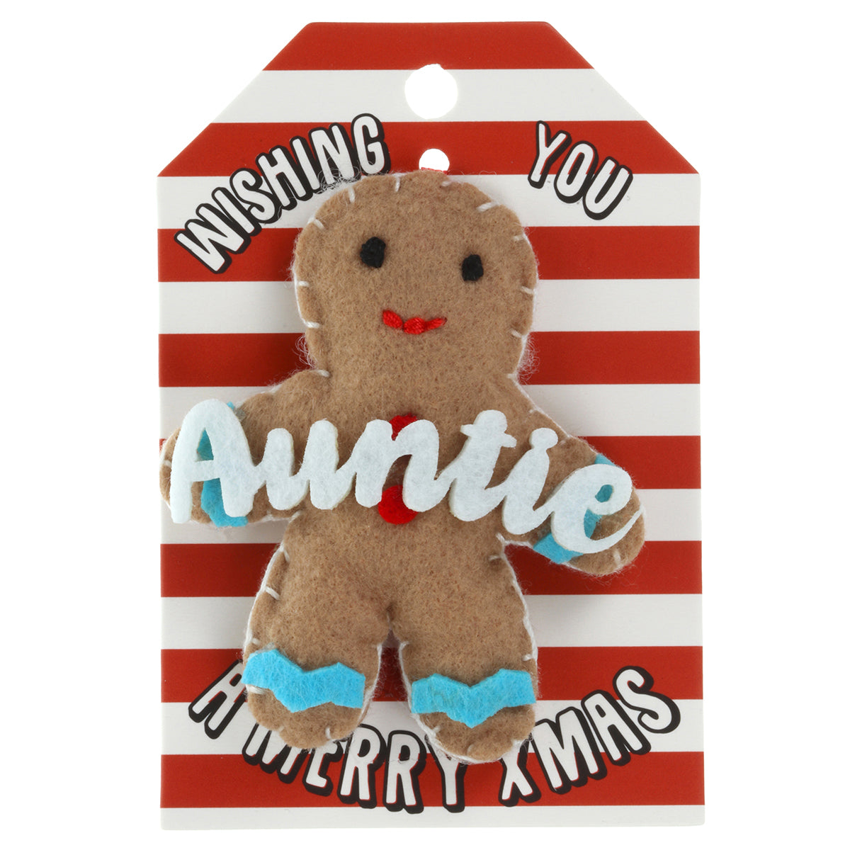GB022 - Personalised Gingerbread Christmas Tree Decoration - Auntie