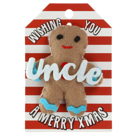 Personalised Gingerbread Christmas Tree Decoration - Uncle