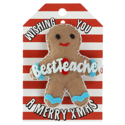 Personalised Gingerbread Christmas Tree Decoration - Best Teacher