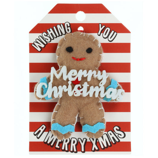 GB025 - Personalised Gingerbread Christmas Tree Decoration - Merry Christmas