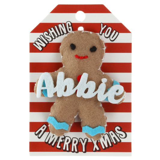 GB027 - Personalised Gingerbread Christmas Tree Decoration - Abbie
