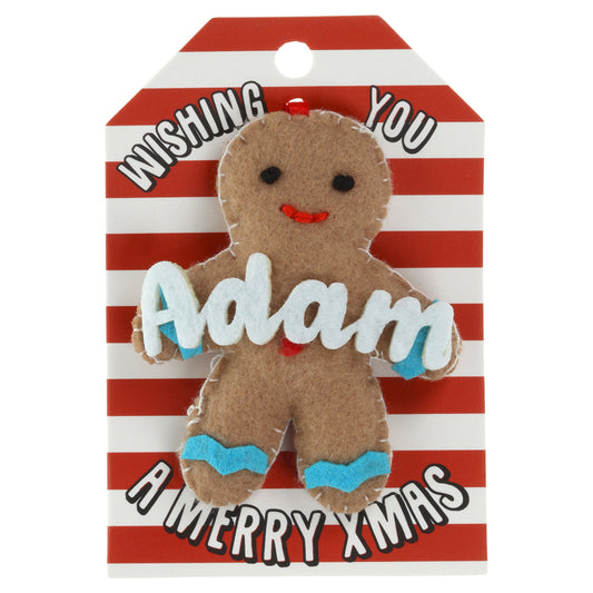 GB028 - Personalised Gingerbread Christmas Tree Decoration - Adam