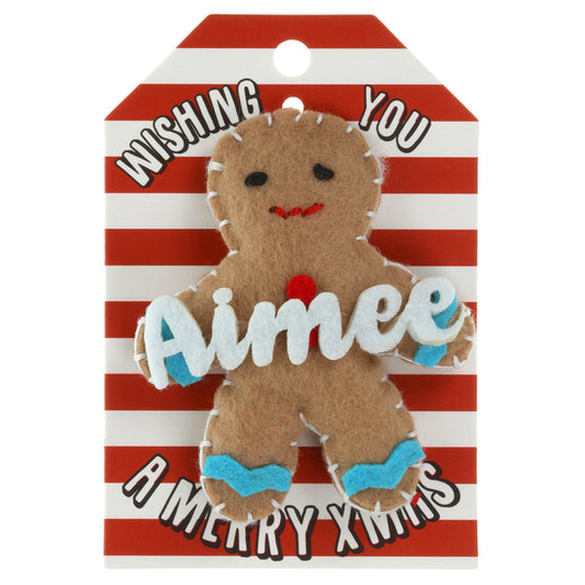 Personalised Gingerbread Christmas Tree Decoration - Aimee