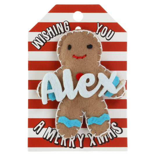 GB030 - Personalised Gingerbread Christmas Tree Decoration - Alex