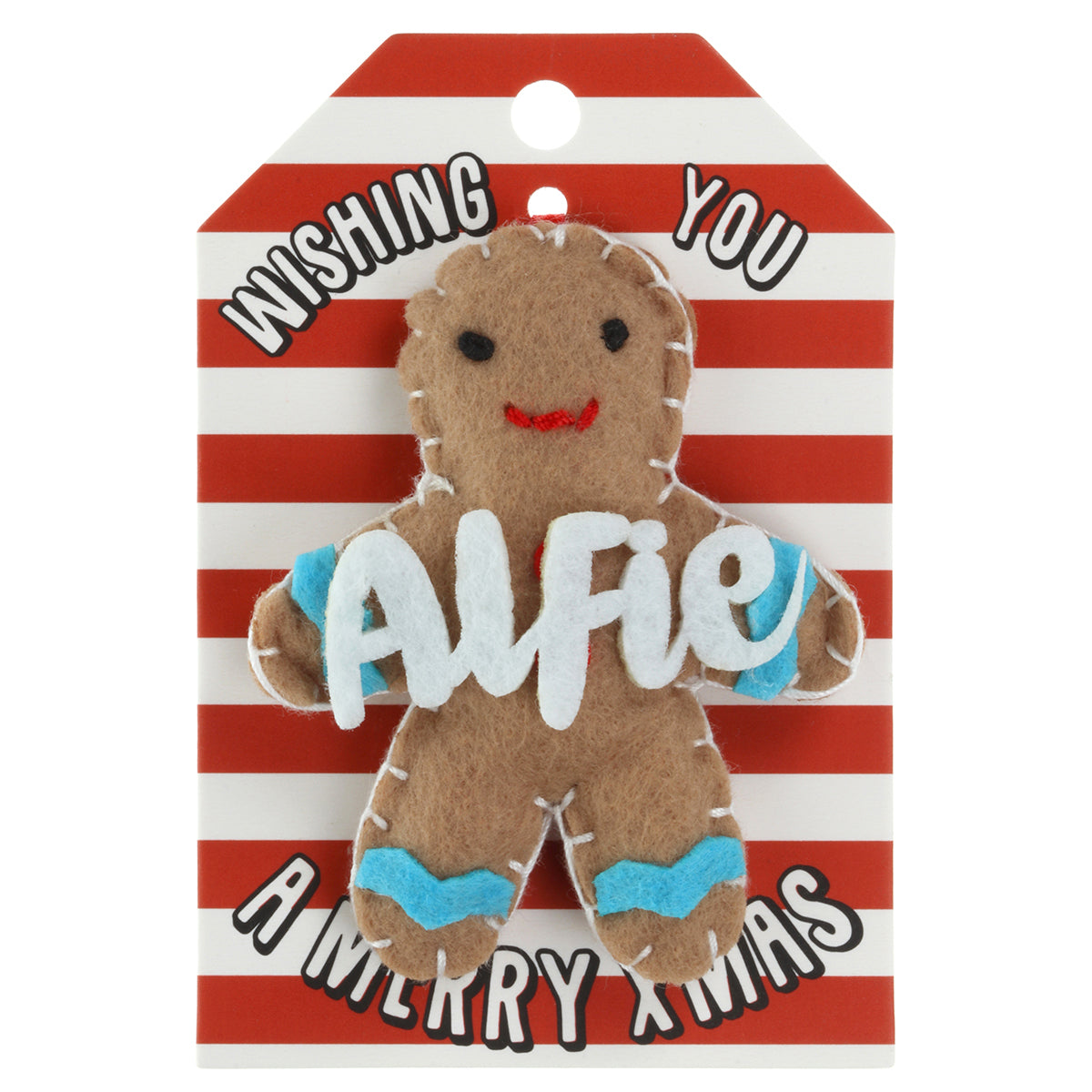 GB031 - Personalised Gingerbread Christmas Tree Decoration - Alfie