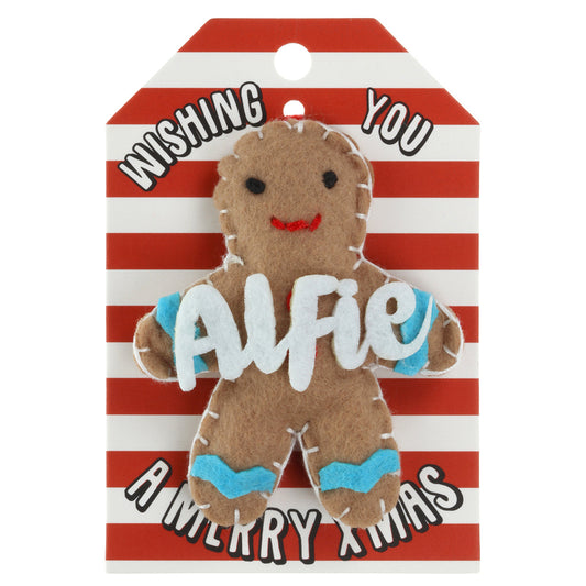 GB031 - Personalised Gingerbread Christmas Tree Decoration - Alfie