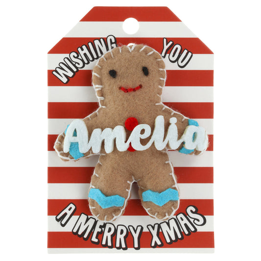 GB034 - Personalised Gingerbread Christmas Tree Decoration - Amelia