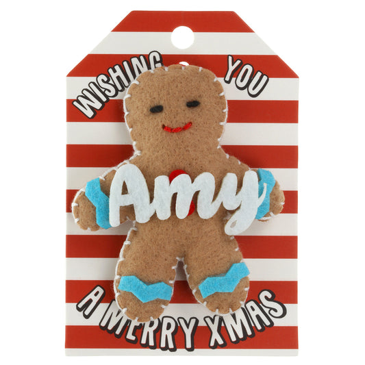 GB036 - Personalised Gingerbread Christmas Tree Decoration - Amy