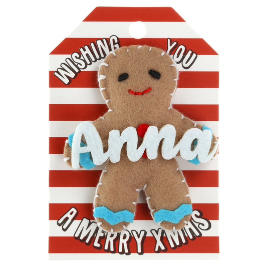 Personalised Gingerbread Christmas Tree Decoration - Anna