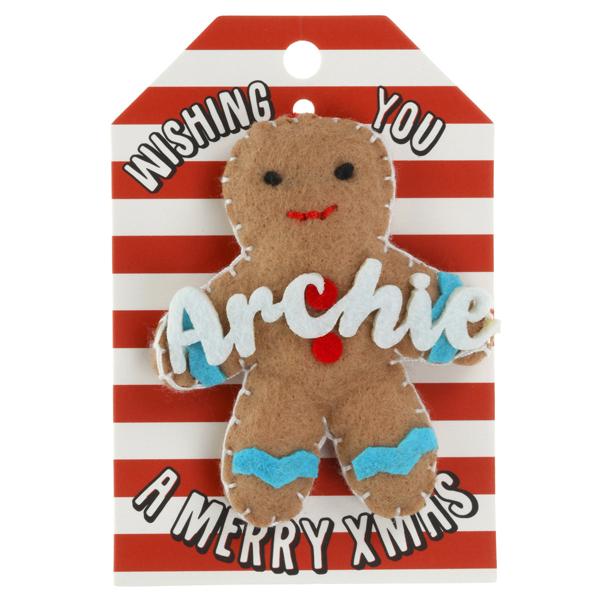 GB038 - Personalised Gingerbread Christmas Tree Decoration - Archie