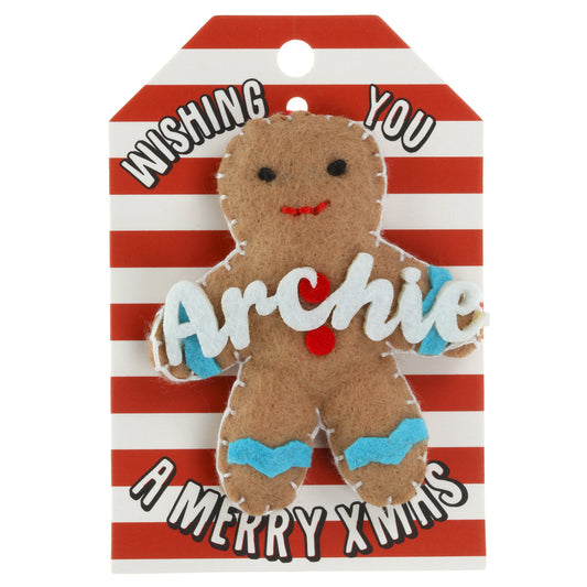 GB038 - Personalised Gingerbread Christmas Tree Decoration - Archie