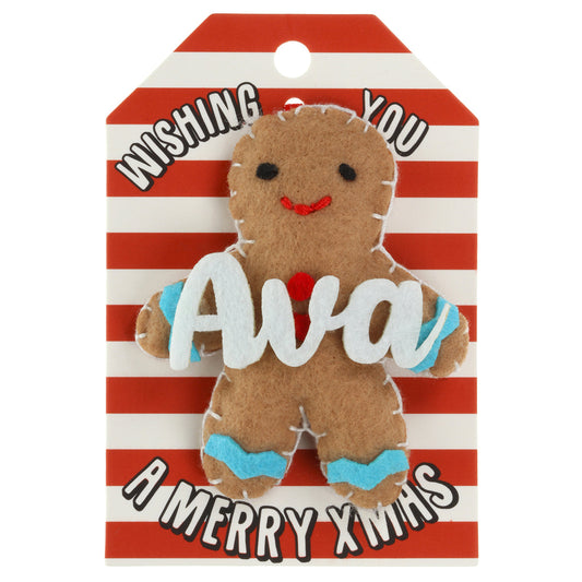 GB039 - Personalised Gingerbread Christmas Tree Decoration - Ava