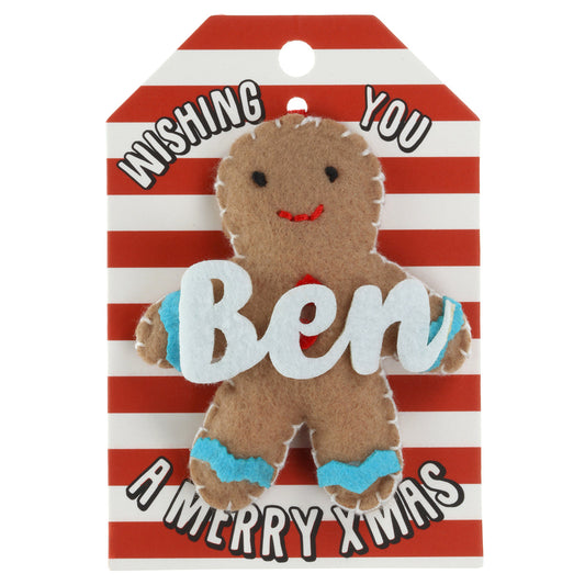 Personalised Gingerbread Christmas Tree Decoration - Ben