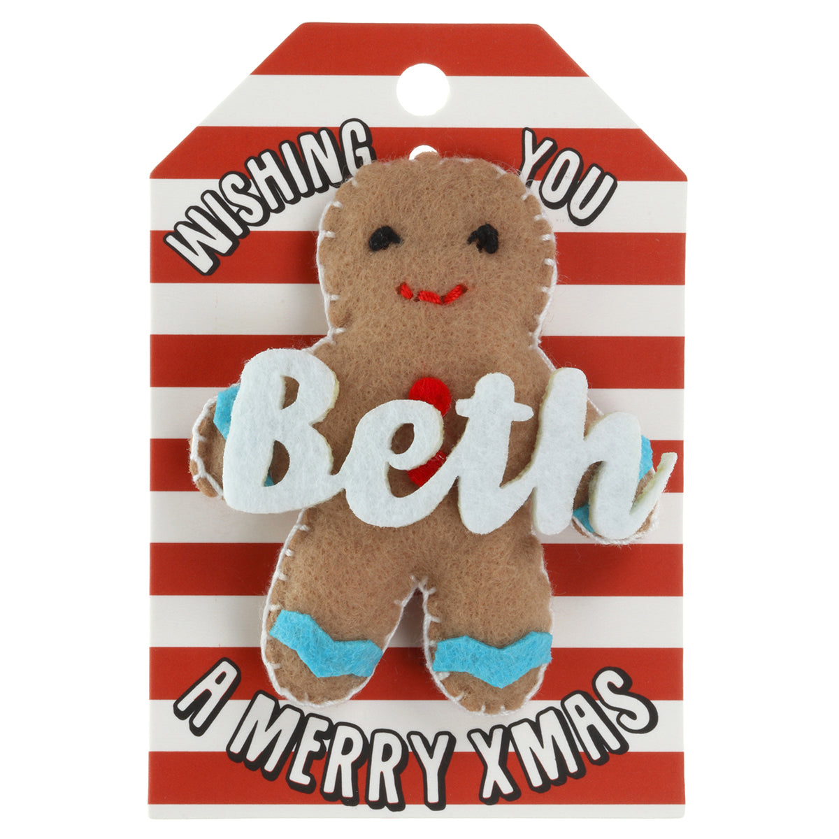 GB043 - Personalised Gingerbread Christmas Tree Decoration - Beth