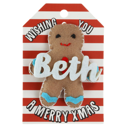 GB043 - Personalised Gingerbread Christmas Tree Decoration - Beth