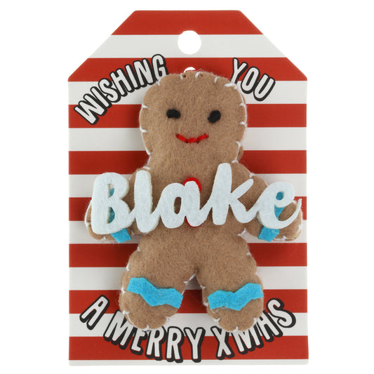 Personalised Gingerbread Christmas Tree Decoration - Blake