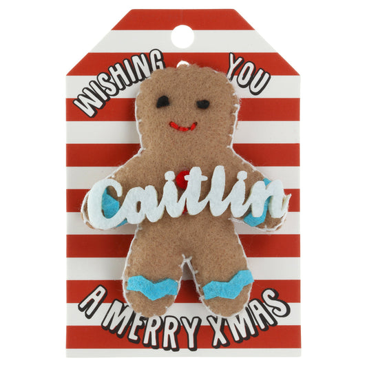 GB047 - Personalised Gingerbread Christmas Tree Decoration - Caitlin