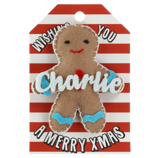 GB048 - Personalised Gingerbread Christmas Tree Decoration - Charlie