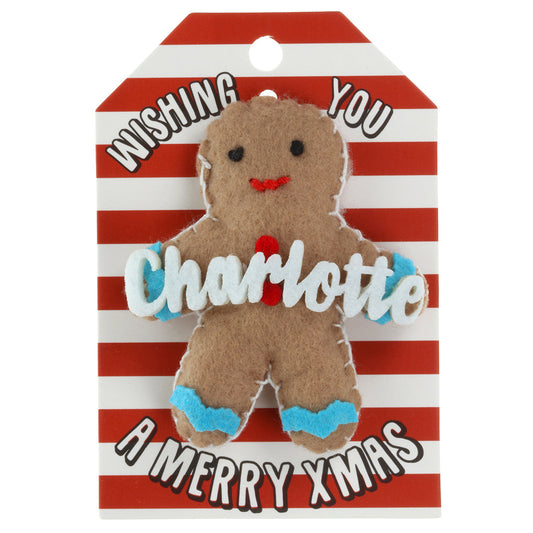 GB049 - Personalised Gingerbread Christmas Tree Decoration - Charlotte