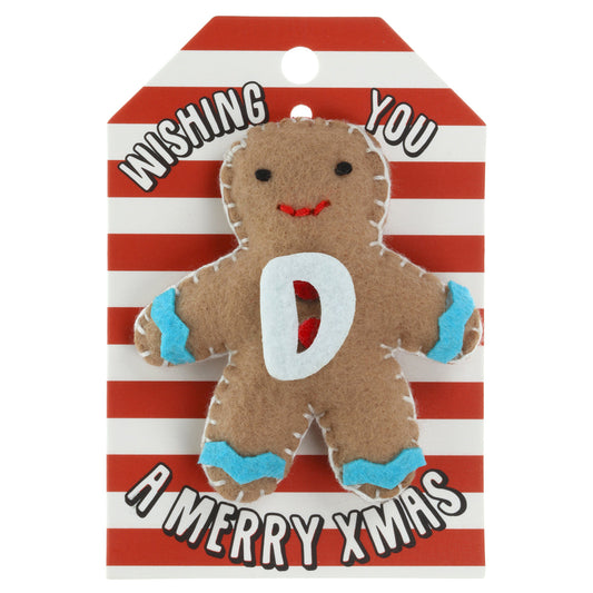 GB052 - Personalised Gingerbread Christmas Tree Decoration - D