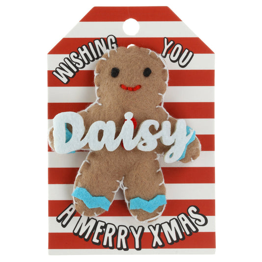 GB053 - Personalised Gingerbread Christmas Tree Decoration - Daisy