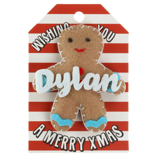 GB055 - Personalised Gingerbread Christmas Tree Decoration - Dylan