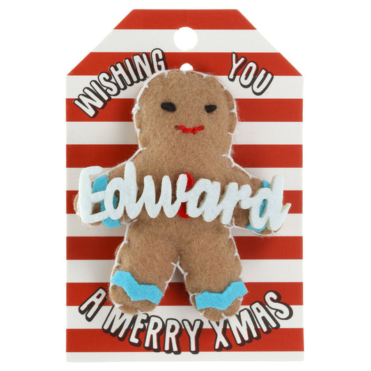 Personalised Gingerbread Christmas Tree Decoration - Edward