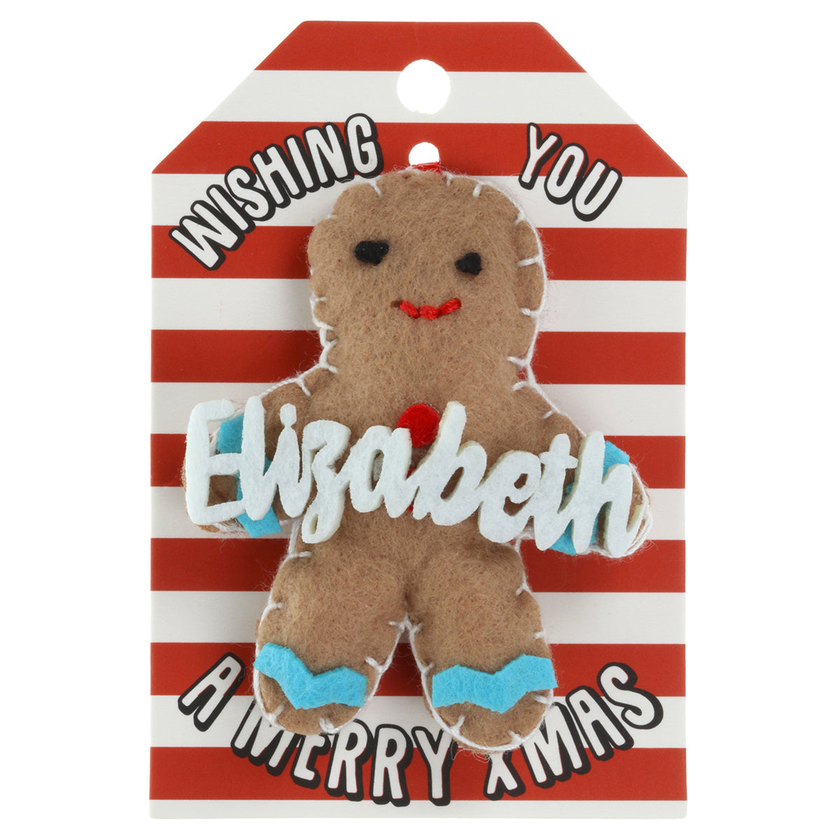 GB059 - Personalised Gingerbread Christmas Tree Decoration - Elizabeth