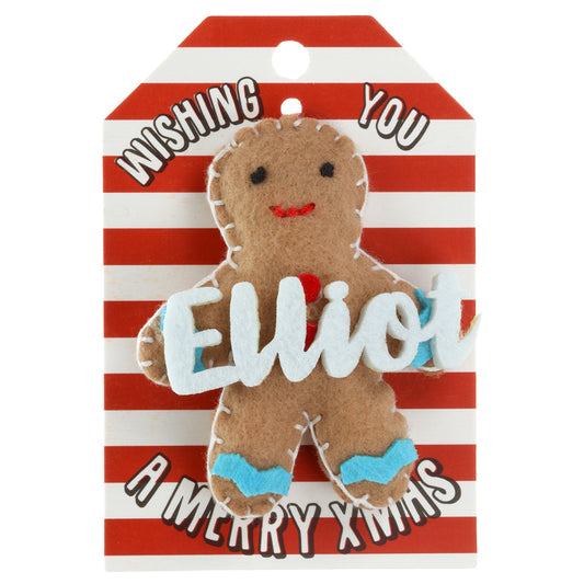 Personalised Gingerbread Christmas Tree Decoration - Elliot