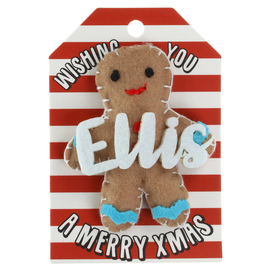 GB063 - Personalised Gingerbread Christmas Tree Decoration - Ellis