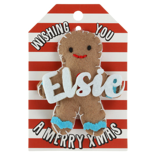 GB064 - Personalised Gingerbread Christmas Tree Decoration - Elsie