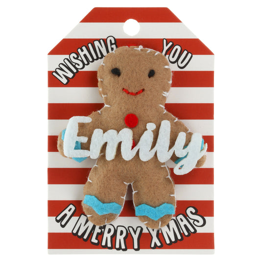 GB066 - Personalised Gingerbread Christmas Tree Decoration - Emily