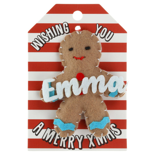 GB067 - Personalised Gingerbread Christmas Tree Decoration - Emma