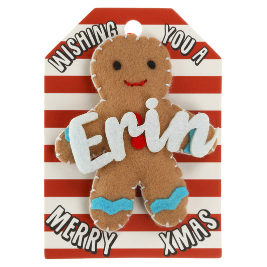 GB068 - Personalised Gingerbread Christmas Tree Decoration - Erin