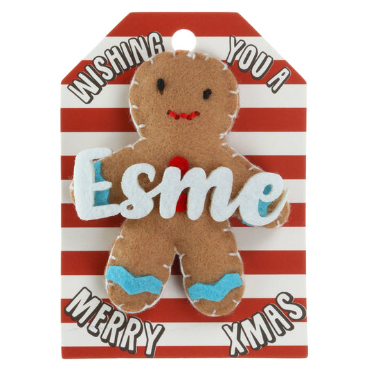 GB069 - Personalised Gingerbread Christmas Tree Decoration - Esme