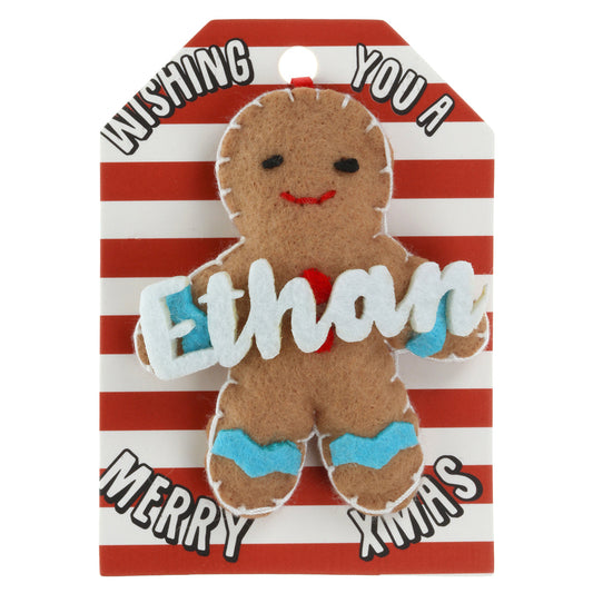 Personalised Gingerbread Christmas Tree Decoration - Ethan