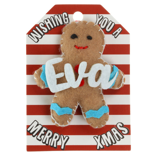 GB071 - Personalised Gingerbread Christmas Tree Decoration - Eva