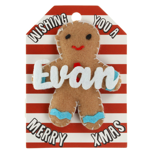 GB072 - Personalised Gingerbread Christmas Tree Decoration - Evan