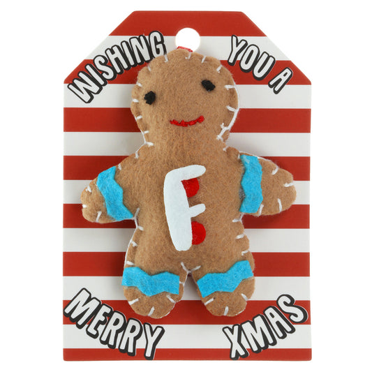 GB075 - Personalised Gingerbread Christmas Tree Decoration - F